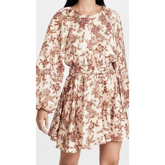 MISA Los Angeles Kara Dress in Falling Floral Satin Made in USA Size XS - Picture 2 of 11